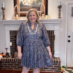 Smith & Quinn Tory dress in mini blue floral paisley